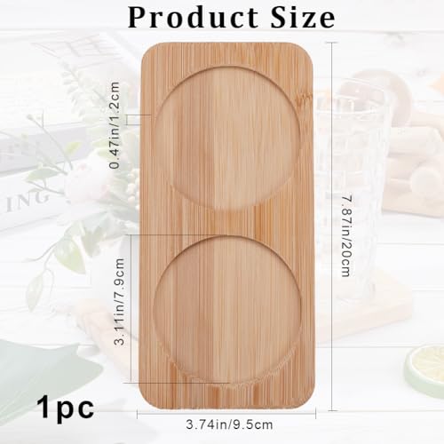 GORGECRAFT Wooden Salt and Pepper Mill Tray Bamboo Serving Tea Tray Peper Mill Holder Shakers Salt & Pepper Grinder Rest 2 Groove Accessories for Home Kitchen Decoration Crafts - Image 2