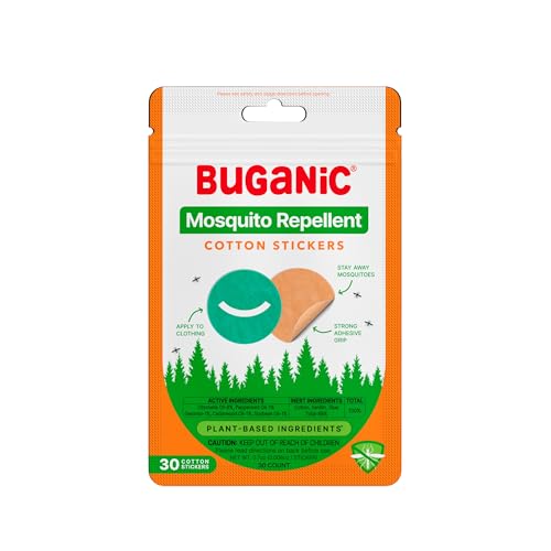 Pegatinas repelentes de mosquitos – Natural sin DEET para niños, bebés y adultos con adhesión de larga duración, defensa contra insectos infusionada con aceites esenciales – Parches de citronela para mosquitos – Tela de algodón miniatura 2