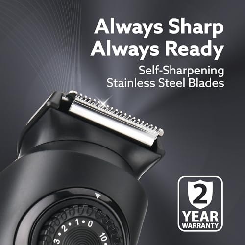 Image of AGARO Beard Trimmer MT1122, 10 Length Settings with digital display USB rechargeable multifunctional for home and travel