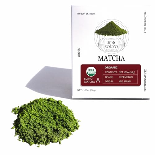 Sogyo Matcha Ceremonial Organic Series Powder, Premium Ichibancha Powder, Ceremonial Tea Ceremony, Latte (1.1 oz (30 g), Mie Organic Matcha A