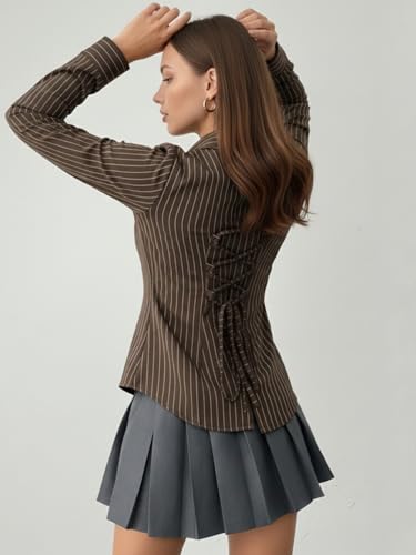 Image of Aahwan Stipred Front Button Long Sleeve Casual Shirt for Women's & Girl's