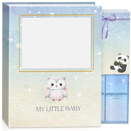 Baby Memory Book Keepsake Box For Baby Girl Or Boy Baby Book From Birth To Age 5 Gender Neutral Baby Photo album Stickers To Personalize The Baby´s Name Baby Books For Shower Gift