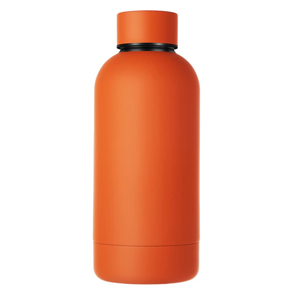 Double Wall 18/8 Stainless Steel Narrow Mouth Vacuum Flask, Thermal Sports Water Bottle keeping warm and cold (350ml, Orange)