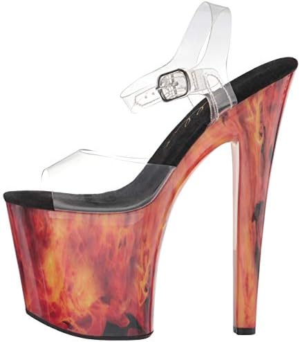 Ellie Shoes Women's 8" Heel Platform Stiletto Sandal Heeled, RED, 7 | Image 7