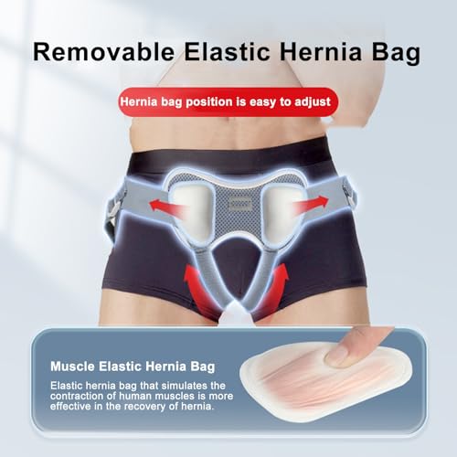 Faja para hernia masculina ajustable con 2 almohadillas miniatura 2