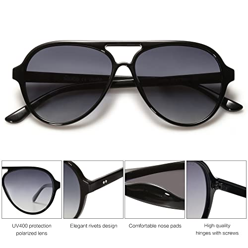 Image of SOJOS Classic Polarized Aviator Sunglasses for Women Men, Retro Trendy Aviators Shades SJ2201