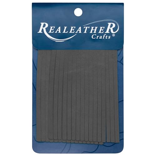 Realeather Leather Fringe Piece, Charcoal