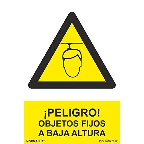 Normaluz Rd30933 - Señal ¡Peligro! Objetos Fijos A Baja Altura Aluminio 0,5 Mm 21X30 Cm Con Cte, Ripci