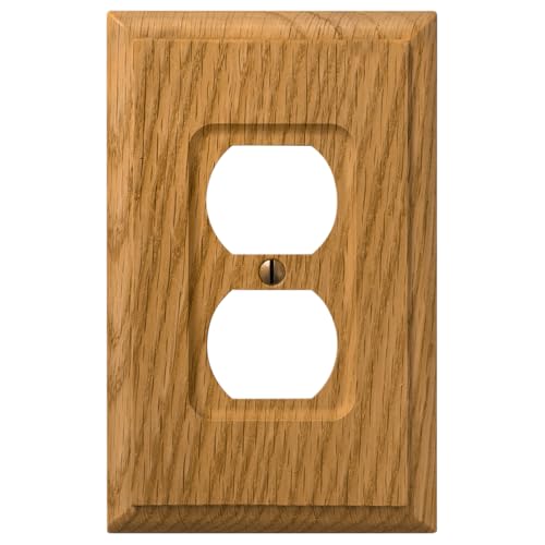 Image of Amerelle 4025D Carson Wallplate, 1 Duplex, Wood, Light Oak, 1-Pack