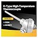 WRN230 WRN130 K Type Thermocouple, Stainless Steel Probe, 27x2 Thread, 0-1300°C, 0-500mm Length, Industrial Temperature Sensor(K 300mm)