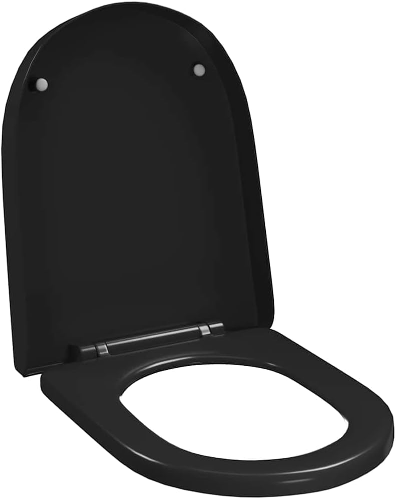 vidaXL polypropylene soft-close toilet seat with quick-release design - Resistant, durable, suitable for standard toilet bowls - Black