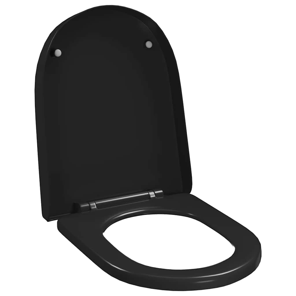 Cuvette lunette de toilette avec abattant WC noir frein de chute silencieux