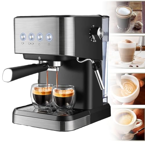Hydravex Cafetera y Capuchino, cafetera Espresso automática, cafetera Profesional de 1050 W, Pantalla táctil intuitiva, depósito de Agua extraíble de 1,5 l