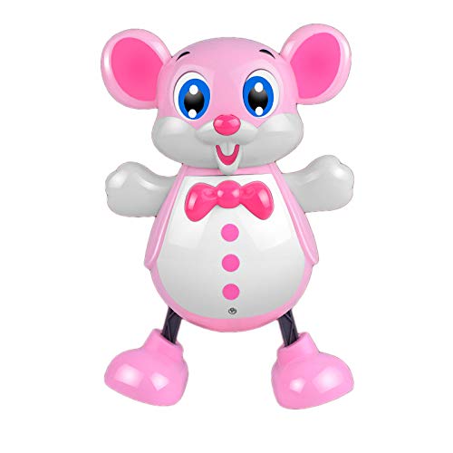 Amazon Timagebreze 電気スマートダンス 漫画のマウスグッズ 子どもの幸せな成長 音楽と光が伴う ピンク おもちゃ おもちゃ