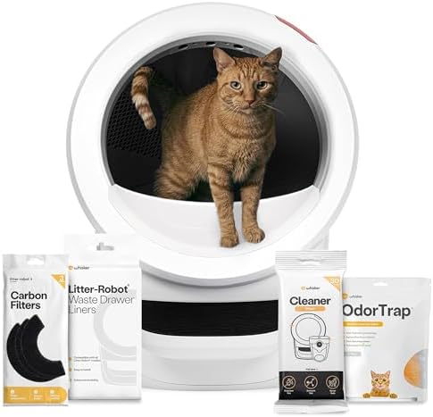 Litter-Robot 4 Supply Bundle by Whisker, White - Automatic, Self-...