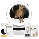 Litter-Robot 4 Supply Bundle by Whisker, White - Automatic, Self-Cleaning Cat Litter Box, WiFi Enabled, Includes Litter-Robot 4, 3 OdorTrap Refills, 10 Liners, 30 Cleaner Wipes, & 2 Carbon Filters