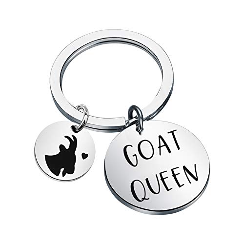 Goat Lover Gift Goat Jewelry Farm Gift Goat Queen Keychain Goat Farmer Gift (Goat Queen K)