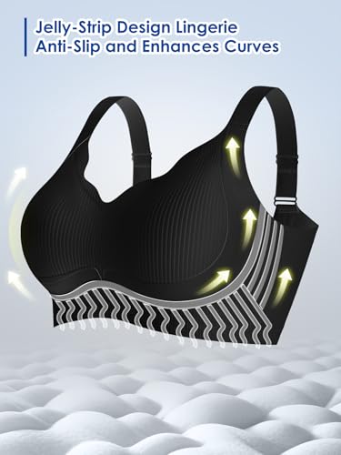 Image of Anti Sagging Full Coverage Bras for Women,No Underwire Bras for Women Wireless Push-Up