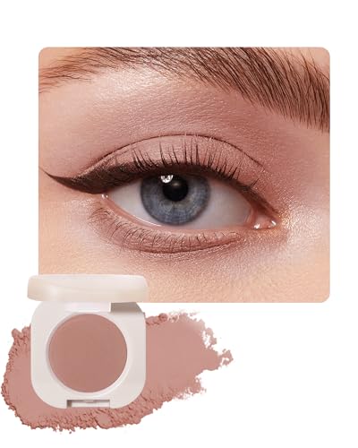 Image of Matte Single Eyeshadow Palette, Smoke Rose Eye Shadow Lightweight Blendable Cream Powder Eye Shadow, Highly Pigmented Waterproof Long-Lasting Monochrome Eyeshadow Makeup Palette Gift for Women Girl-03