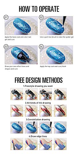 Set de 6 colores gel para uñas con dibujo de hilo miniatura 5