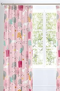 V21 DECOD 3D Unicorn Digital Printed Polyester Fabric Curtain for Living Room Kids Room Color Pink Window/Door/Long Door (D.N.2350 (4 x 7 Feet (Size: 48 x 84 Inch) Door, 2)