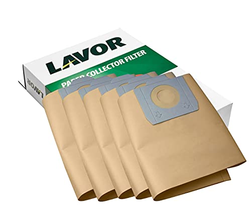 LAVOR Sacchetti Raccoglitori in Carta per Aspiratori WT20, CF20, Venti, GBP - 5 Pezzi