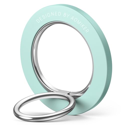 Aomiker Magnetic Phone Ring Holder for MagSafe - Phone Ring Grip [Inner Ring 360° Rotation & Super Magnetic] for iPhone 15 14 13 12 Pro/Pro Max/Plus/Mini, Other Devices Use with Iron Plate - Green