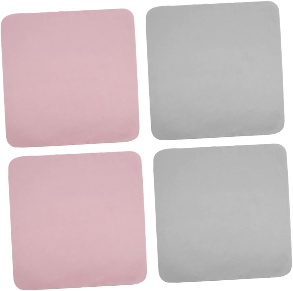 Large Microfiber Glasses Cleaning Cloth 4pcs with Pink and Gray Sheets for Eyeglasses, Sunglasses, Camera Lenses, Cell Phones, Laptops, and Tv Screens