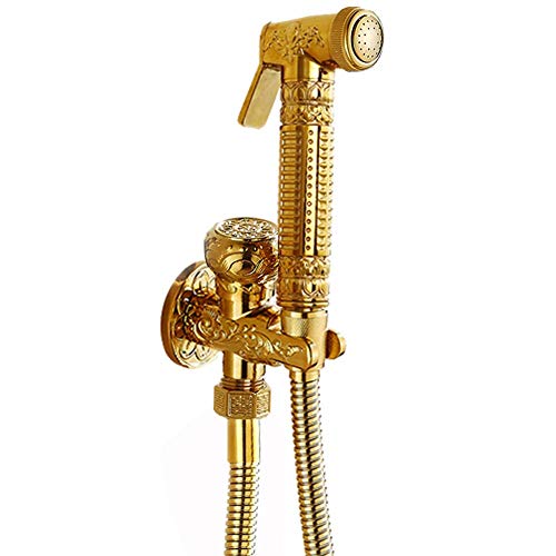 Grifo inodoro bidé de latón antiguo de diseño musulmán shattaf para una higiene elegante