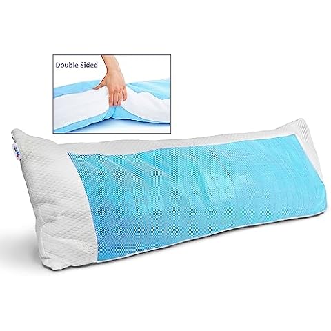 Mindful Design Cooling Memory Foam Body Pillow - Extra Firm Full Shredded Memory Foam Body Pillow w/Cooling Gel, Support and Comfort for Stomach and Side Sleepers Cover