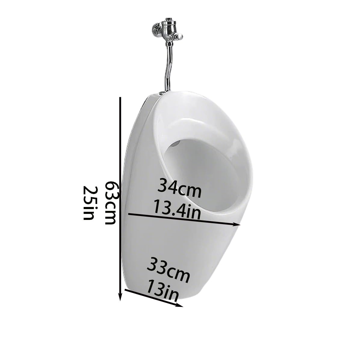 Urinario Masculino de cerámica, a Prueba de olores, para Montaje en Pared, con Potente Descarga Mediante Boquilla, diseño Moderno para Uso doméstico, hotelero y Comercial.