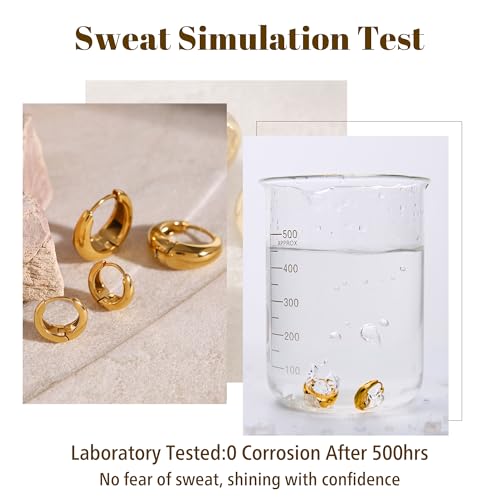 Small Gold Hoop Earrings Stainless Steel Huggie Earring Silver Statement Ear Ring Non Tarnish Hypoallergenic Daily Wear Earrings for Women3