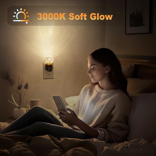 Image of JandCase Night Lights Plug into Wall, Dimmable Night Light Pulg in, Globular Automatic Night Lights with Auto Light Sensor, Adjustable Brightness 3000K LED Night Light, for Bedroom Hallway