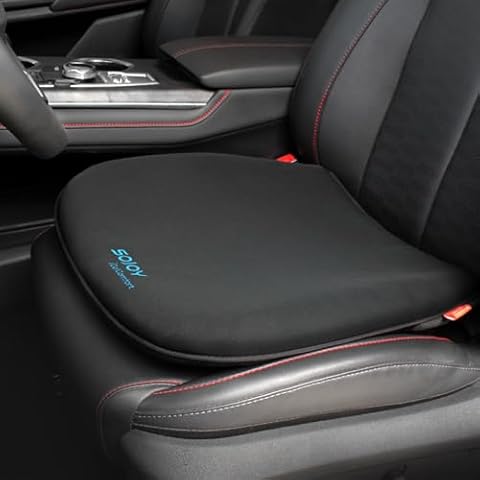 Sojoy Coccyx Gel Seat Cushion- Orthopedic Memory Foam Chair Cushions for Home Kitchen Office Desk Car Truck Airplane (Black) Cover