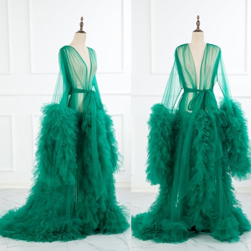 Tulle maternity robe for photoshoot Lingerie for Women Old Hollywood Robe Nightgown Tulle Bathrobe3