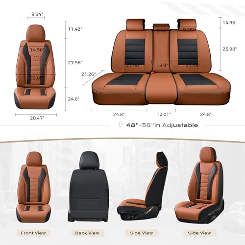 Image of Coverado Car Seat Covers, Front Covers for Cars, Car Seat Cover Front Seats, Automotive Seat Cover, Waterproof, Leather Car Seat Cushion, Universal Interior Covers Seat Protectors for Most Cars