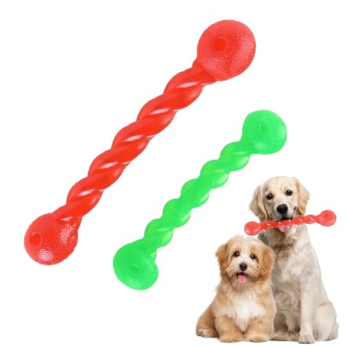 YINZZTRY Giocattolo Dentale Di Lunga Durata, 2 pezzi Morbido Giochi da Masticare Resistenti per Cani, Giocattoli Cane Masticare in Gomma, Per Cani Di Taglia Piccola/Media, Rosso + Verde
