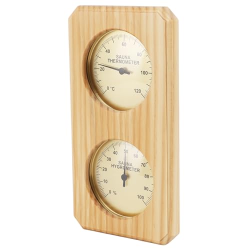 Wooden Sauna Hygrothermograph Wooden Sauna Hygrothermograph 0 to 100 Humidity Equipment Wall Hanging Thermometer Temperature Dish Plate for Sauna Room