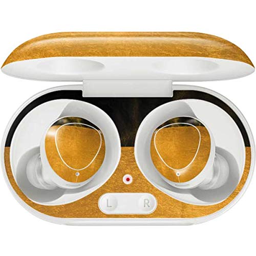 Skinit Decal Audio Skin Compatible with Galaxy Buds+ - Officially Licensed Originally Designed Black and Gold Split Marble Design