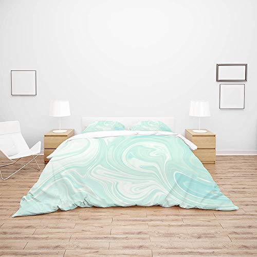 Parure de lit 3 pièces vert clair pour ambiance de chambre zen - 4