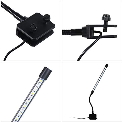 Ajcoflt 18 LED Aquarium Light Fish Jar Braçadeira Clip View Lamp USB Powered Operated 3 cores de ilu