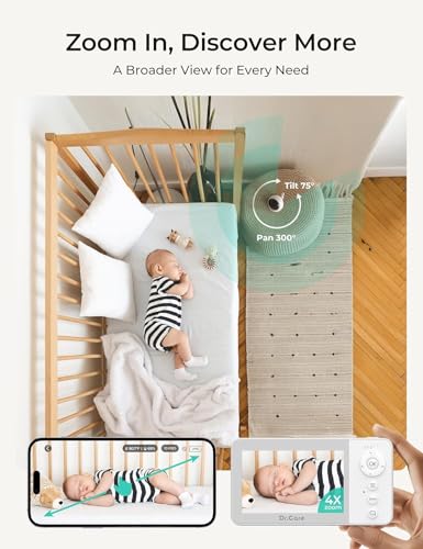 Image of Dr.Care VistaView Lite RB Smart WiFi Baby Monitor with 2 Cameras, 4 inch 720P