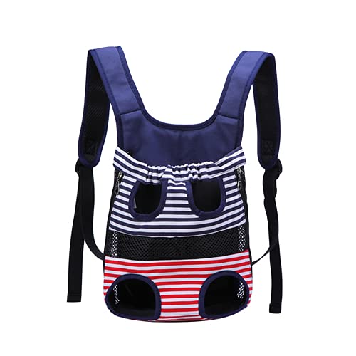 Pet Carrier Backpack Adjustable Pet Front-Facing Cat Dog Carrier Backpack Travel Bag (Strip, Medium)