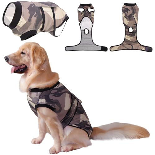 Image of PET Glam Recovery Suit for Dogs Cats, After Surgery, Alternative E-Collar Dog CAT. PET Shirt Breathable Abdominal Wounds, Neuter Cotton, Prevent Licking Onesie Surgical (Green, XS)