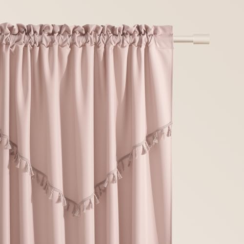 Chloe tenda con nastro arricciato 140 x 250 cm larghezza x altezza semitrasparente decorativa moderna per soggiorno camera da letto rosa cipria 1 pezzo