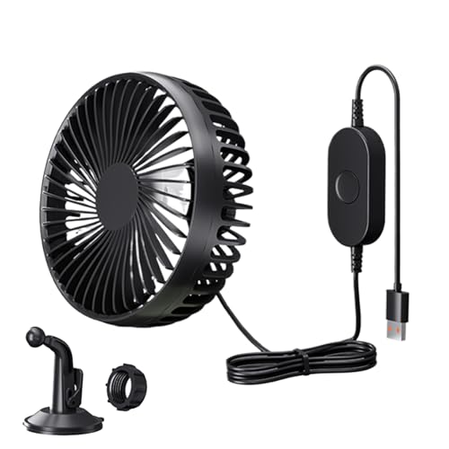 Genérico Ventilador USB Para Coche - 3 Velocidades Ventilador De Aire Frío | Ventilador Silencioso Ajustable, Circulación De Aire Para Automóvil, Camping, Casa Y Tiempo Caluroso