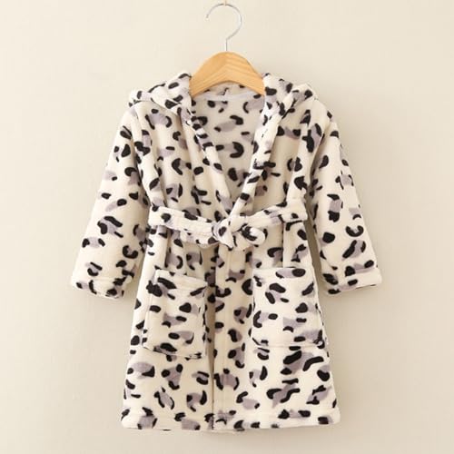 YOLIA Boys Girls Robes Kids Hooded Sleepwear Soft Fleece Bathrobes Cute Housecoat Gowns3