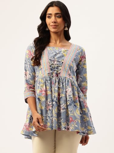 Image of Princess Cut Top for Women - 3 /4 Sleeves with Front Drawstrings (S-XXL)