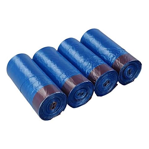 Bringer 200 Counts Blue Tall Kitchen Drawstring Trash Bags, 13 Gallon Cover