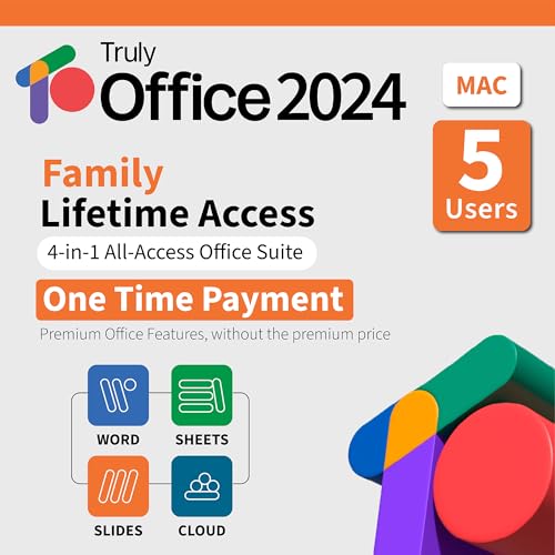 TrulyOffice 2024 Family Lifetime License for Mac | 4 in 1 All Access TrulyOffice Suite | Words,...